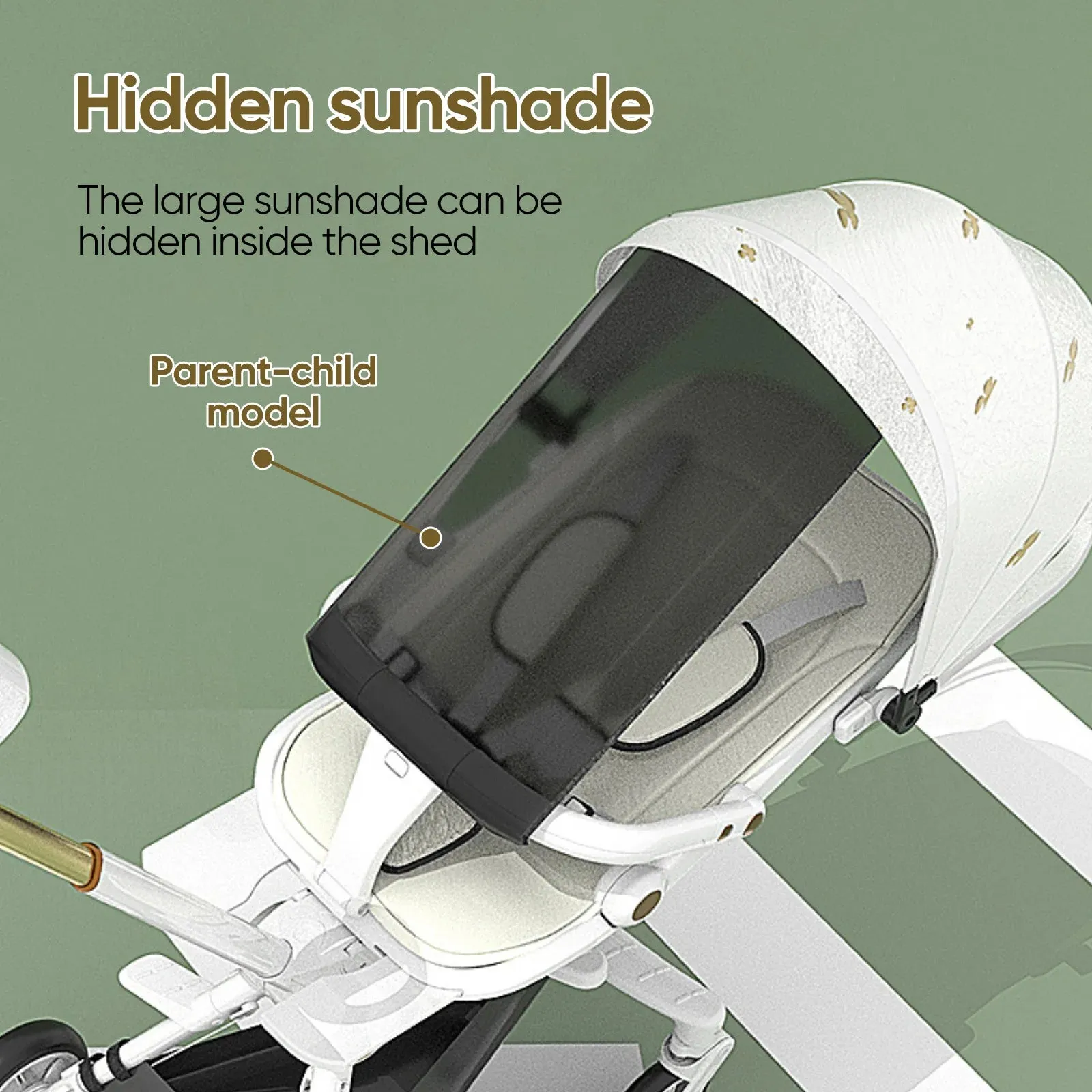 3-in-1 Ultra Light Baby Stroller with Music