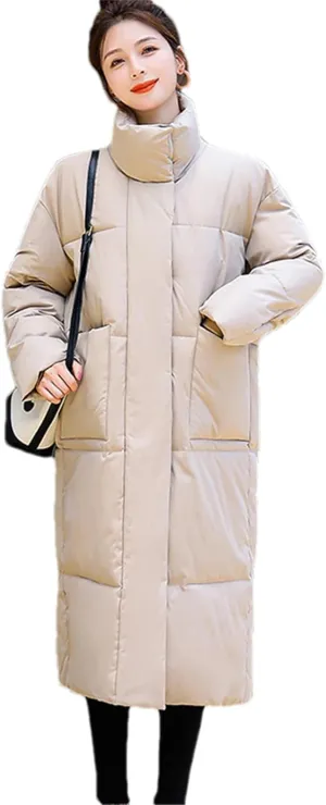 Adhdyuud Winter Jacket Warm Parkas Women Snow Coat Big Pocket Overcoat Puffer Jacket Cotton Padded Outwear
