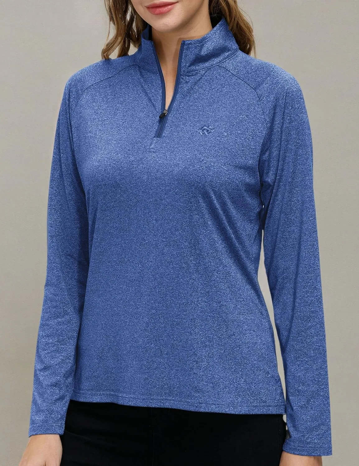 AIRIKE Long Sleeve Golf Polo Shirts for Women Stand Up Collar Thermal Fleece Womens Tank Top
