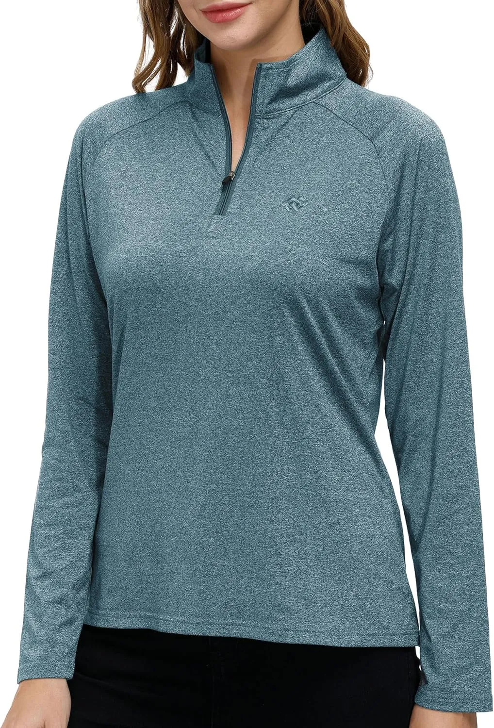AIRIKE Long Sleeve Golf Polo Shirts for Women Stand Up Collar Thermal Fleece Womens Tank Top