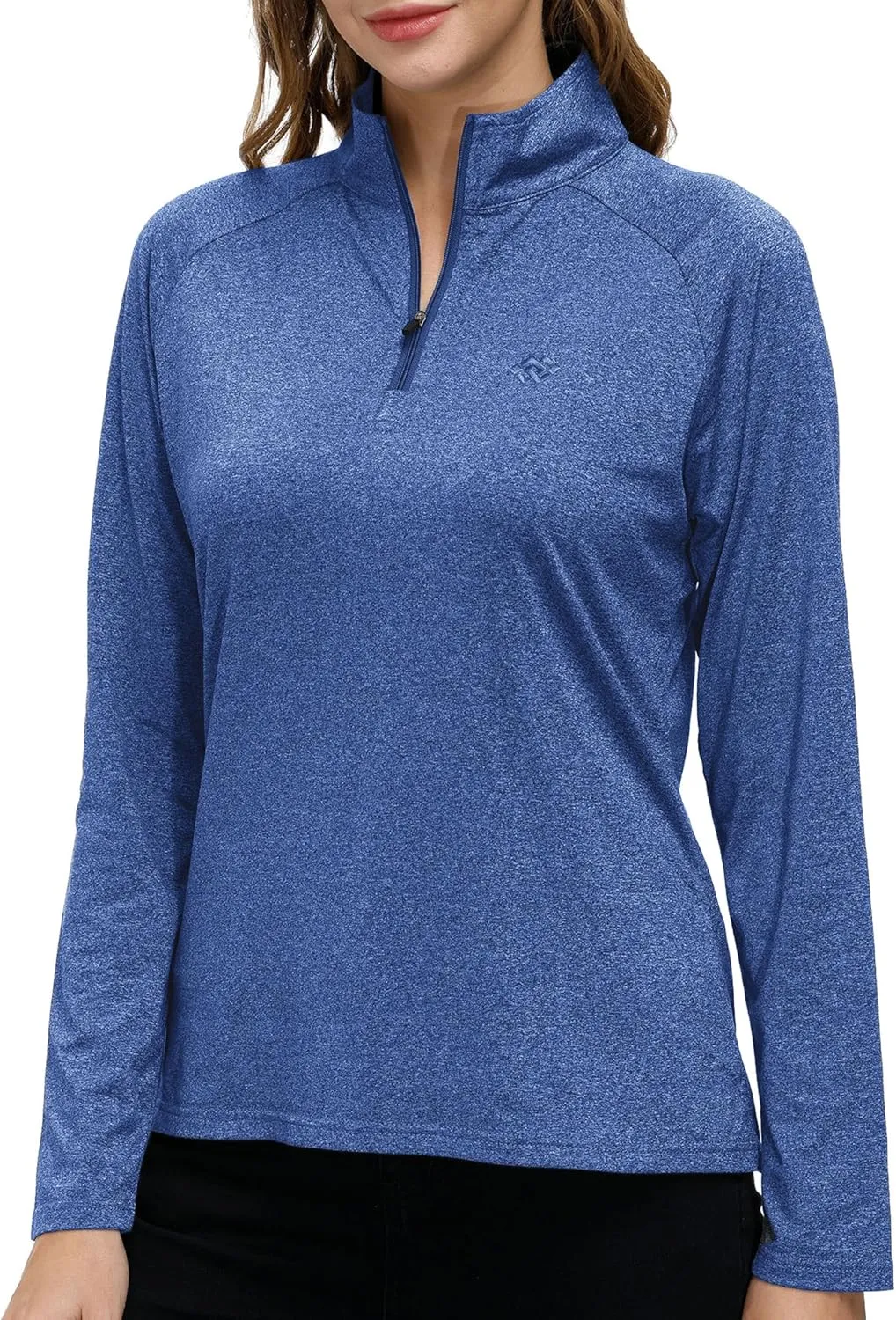 AIRIKE Long Sleeve Golf Polo Shirts for Women Stand Up Collar Thermal Fleece Womens Tank Top