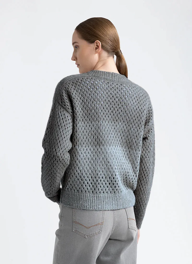 Alpaca Wool-Blend Cardigan