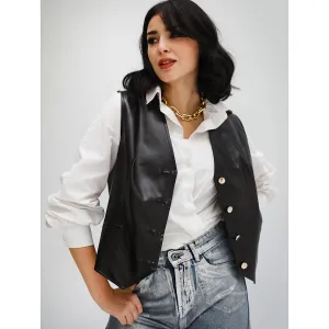 Black Leather wiastcoat
