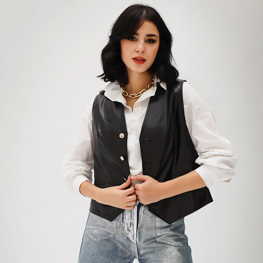 Black Leather wiastcoat