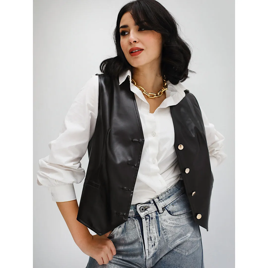 Black Leather wiastcoat
