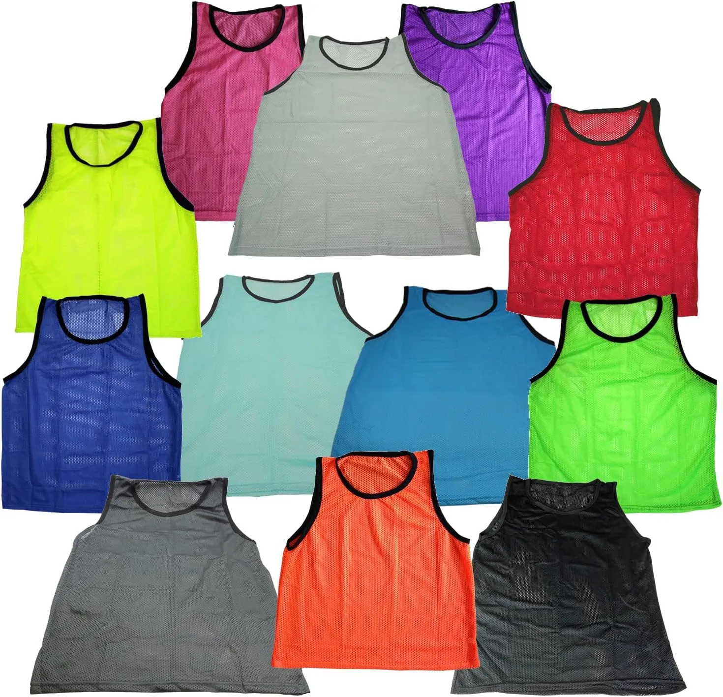 BlueDot Trading 12 Adult Men Woman Unisex Sports Pinnie Scrimmage Training Vest, Nylon Mesh  Soccer, Field Hockey, Lacrosse