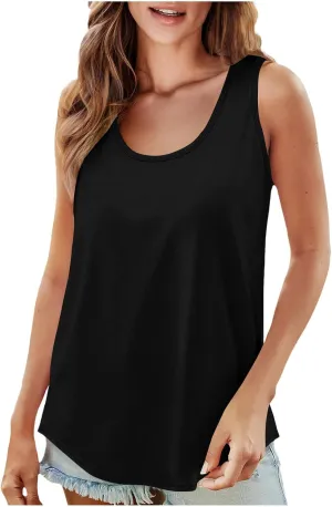Boat Neck Vests for Women Summer Fall Sleeveless Loose Fit Cami Tank Basic Top Vests Women 2025 Fashion Y2K