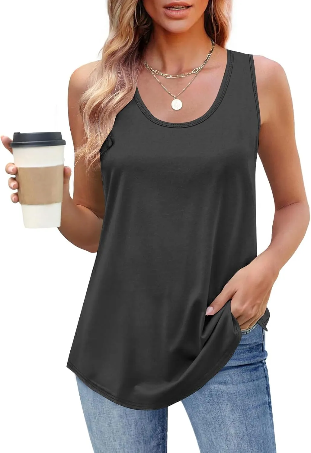 Boat Neck Vests for Women Summer Fall Sleeveless Loose Fit Cami Tank Basic Top Vests Women 2025 Fashion Y2K