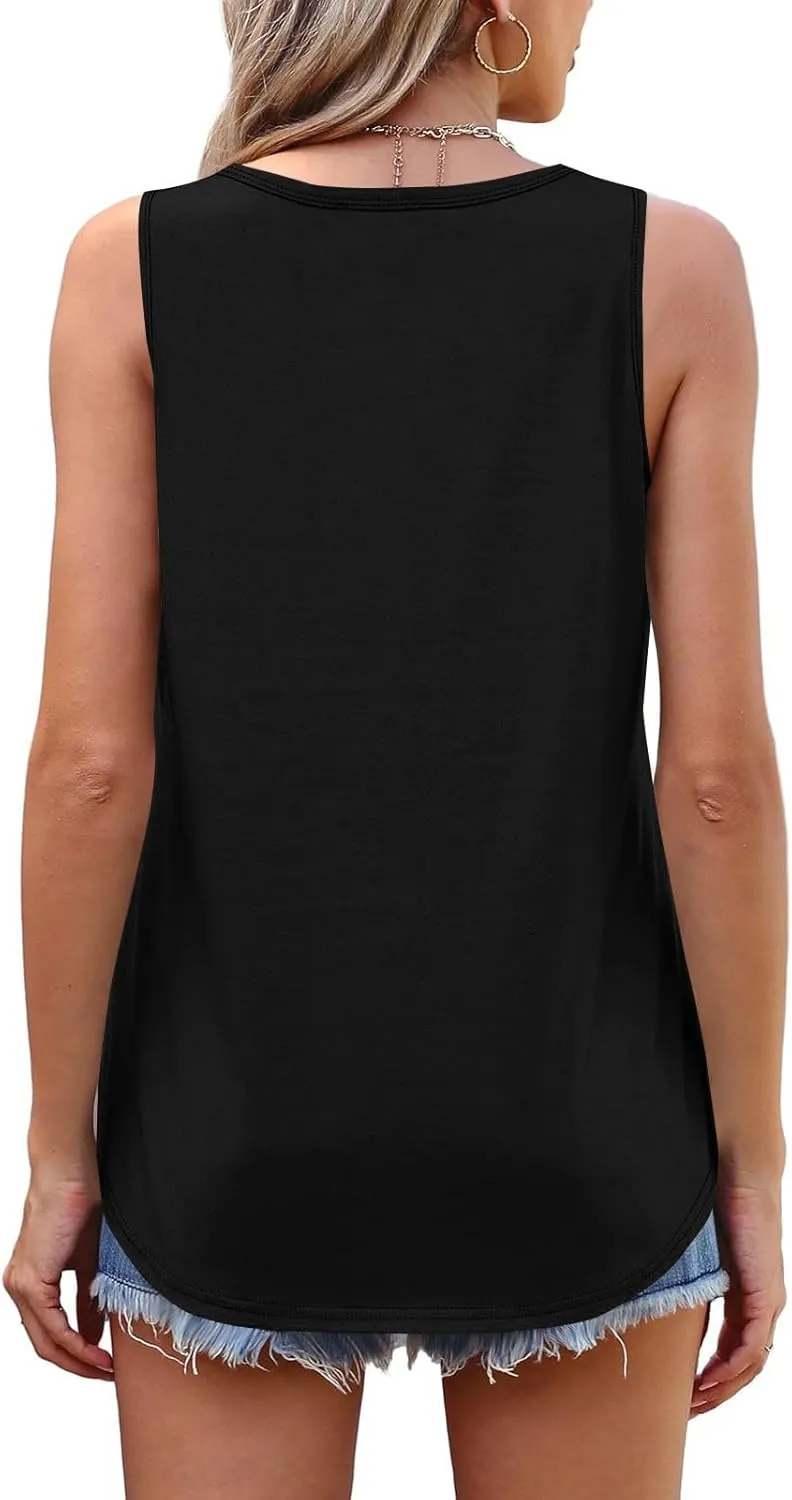 Boat Neck Vests for Women Summer Fall Sleeveless Loose Fit Cami Tank Basic Top Vests Women 2025 Fashion Y2K