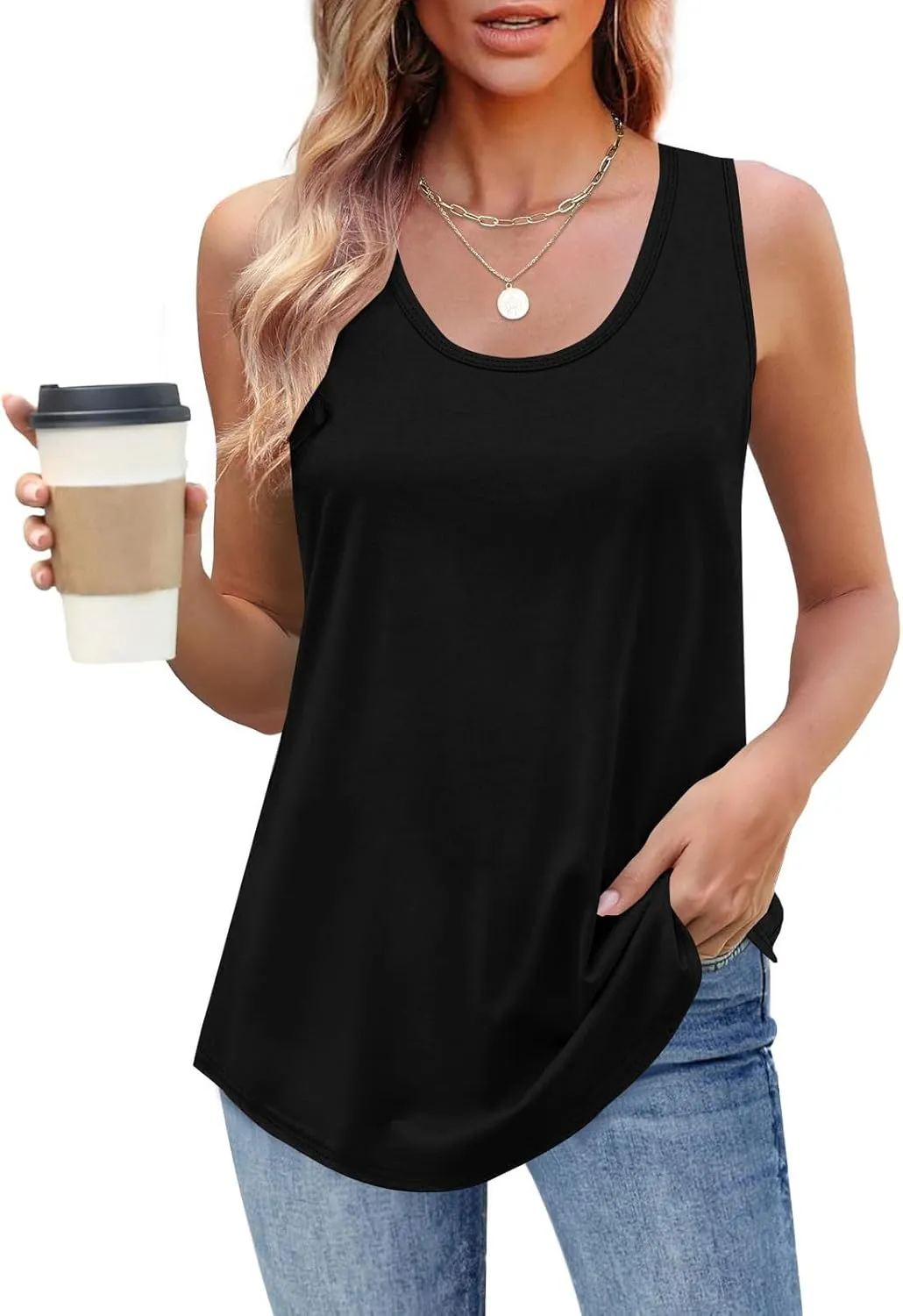 Boat Neck Vests for Women Summer Fall Sleeveless Loose Fit Cami Tank Basic Top Vests Women 2025 Fashion Y2K