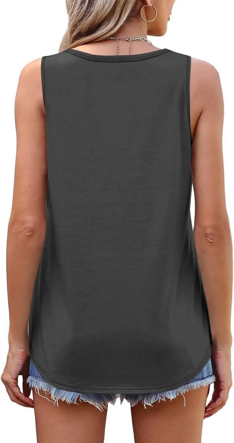 Boat Neck Vests for Women Summer Fall Sleeveless Loose Fit Cami Tank Basic Top Vests Women 2025 Fashion Y2K