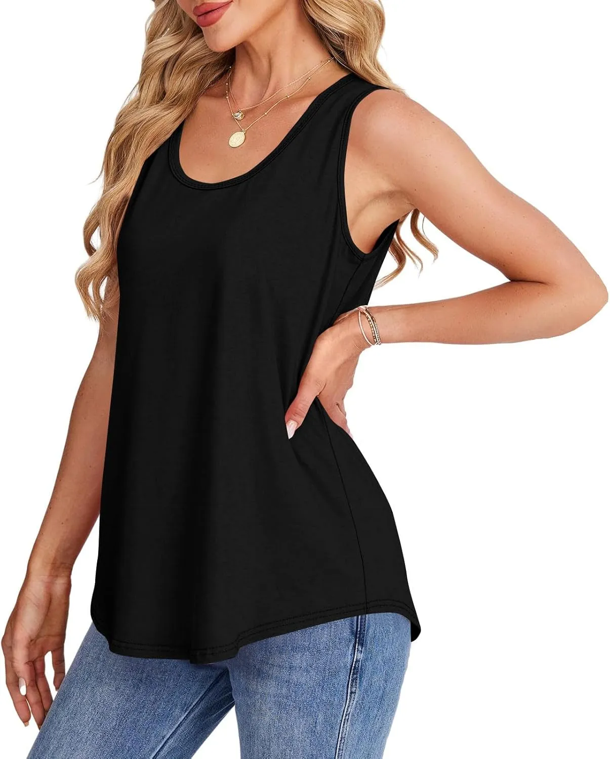 Boat Neck Vests for Women Summer Fall Sleeveless Loose Fit Cami Tank Basic Top Vests Women 2025 Fashion Y2K