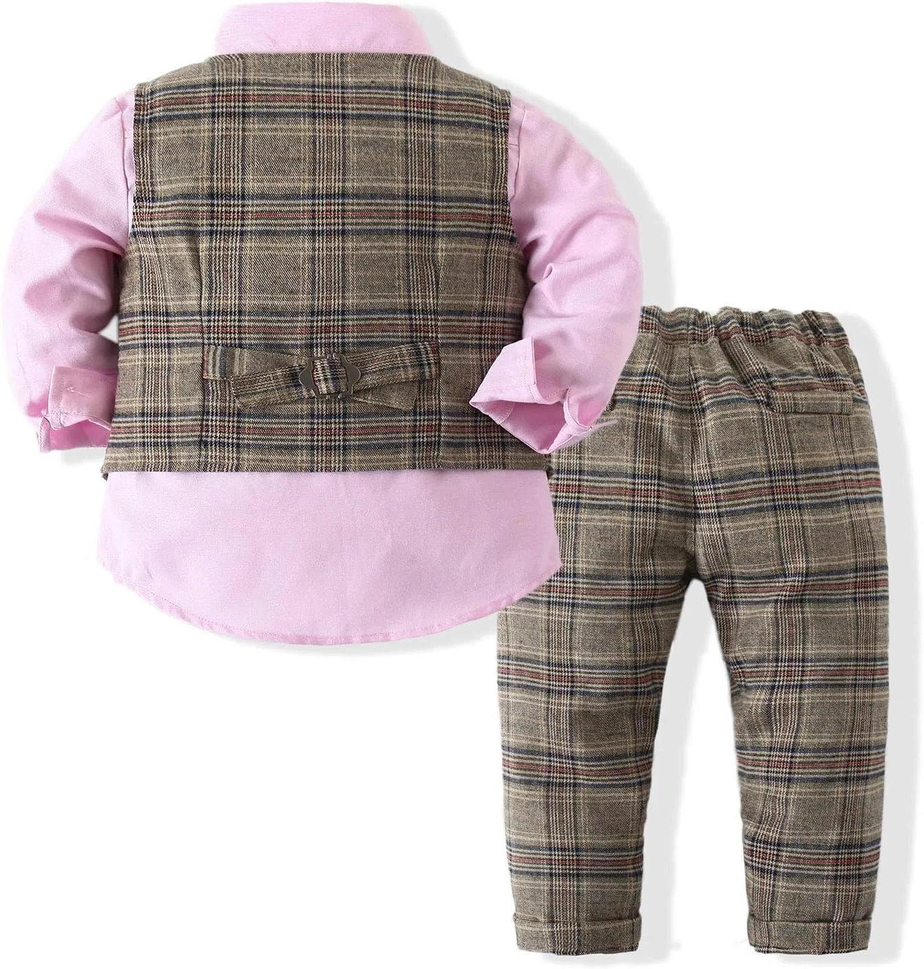 Boys 3Pcs Clothing Sets Cotton Long Sleeve Bowtie Shirts  Vest  Pants Casual Suit