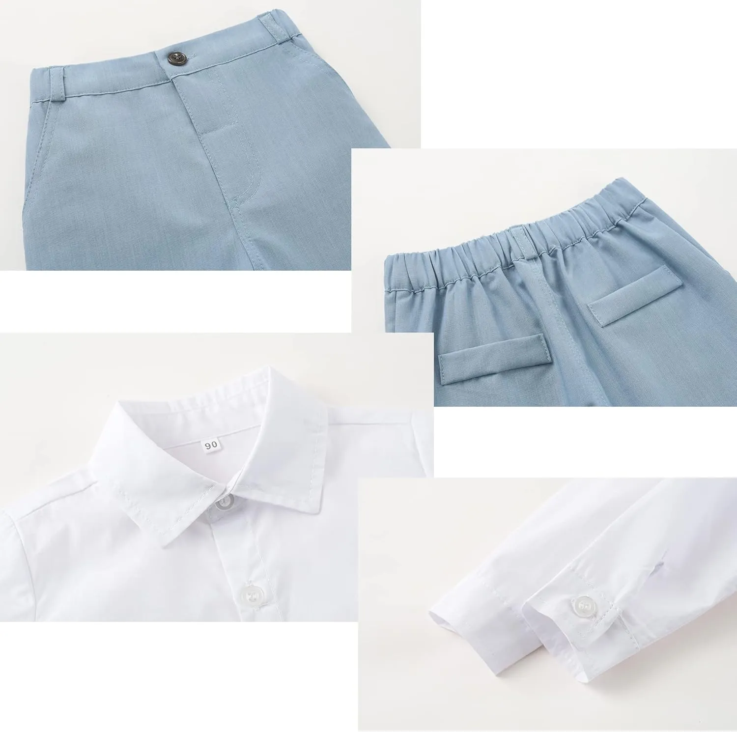 Boys 3Pcs Clothing Sets Cotton Long Sleeve Bowtie Shirts  Vest  Pants Casual Suit