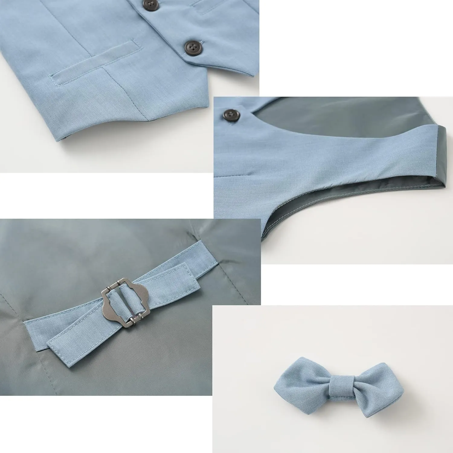 Boys 3Pcs Clothing Sets Cotton Long Sleeve Bowtie Shirts  Vest  Pants Casual Suit