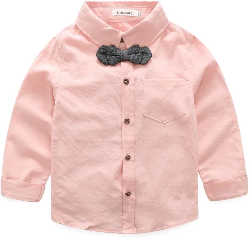 Boys 3Pcs Clothing Sets Cotton Long Sleeve Bowtie Shirts  Vest  Pants Casual Suit