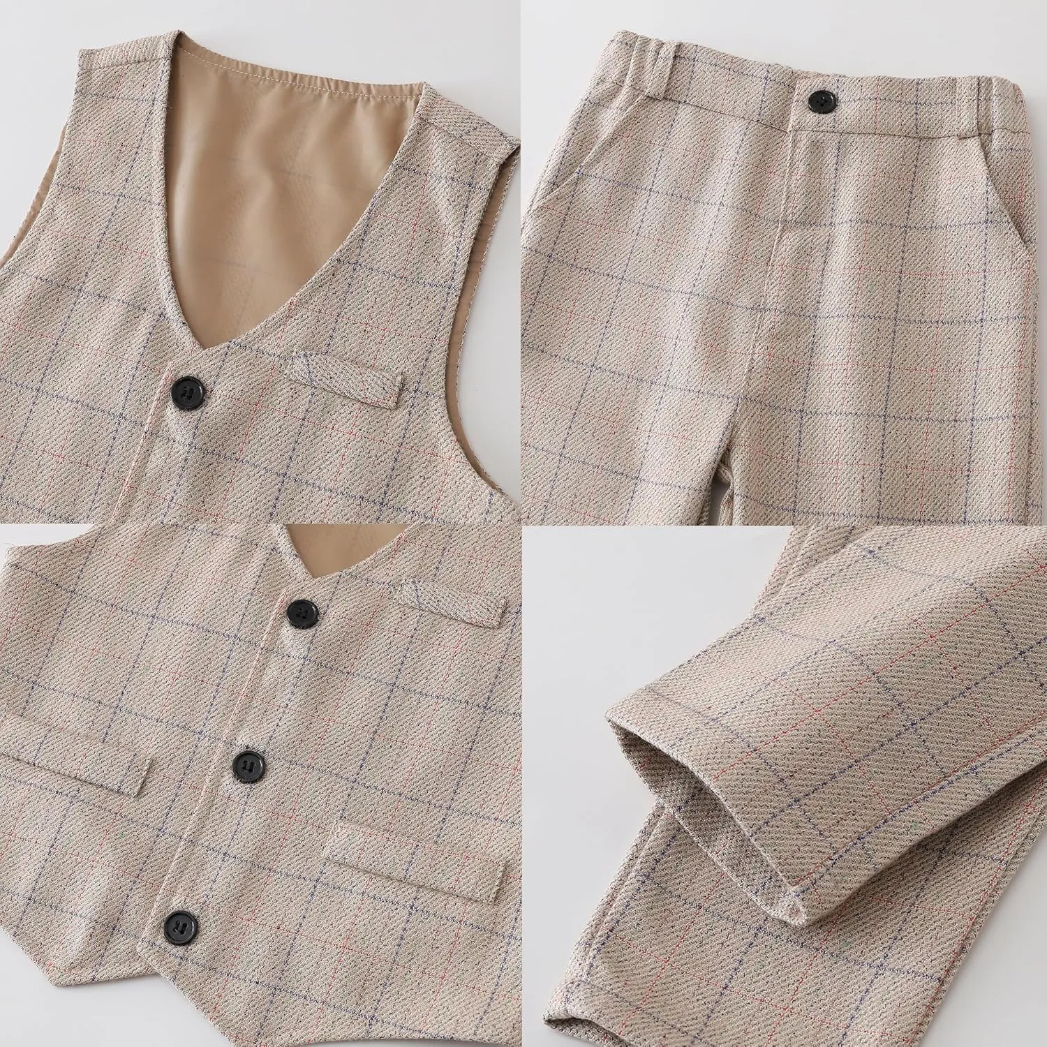 Boys 3Pcs Clothing Sets Cotton Long Sleeve Bowtie Shirts  Vest  Pants Casual Suit