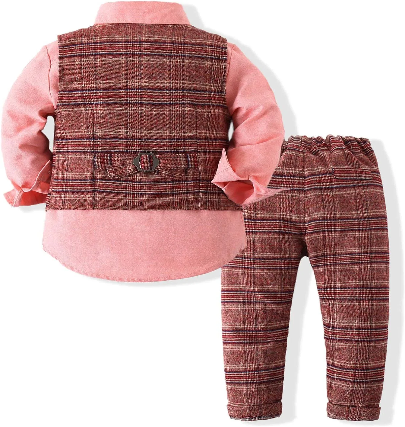Boys 3Pcs Clothing Sets Cotton Long Sleeve Bowtie Shirts  Vest  Pants Casual Suit
