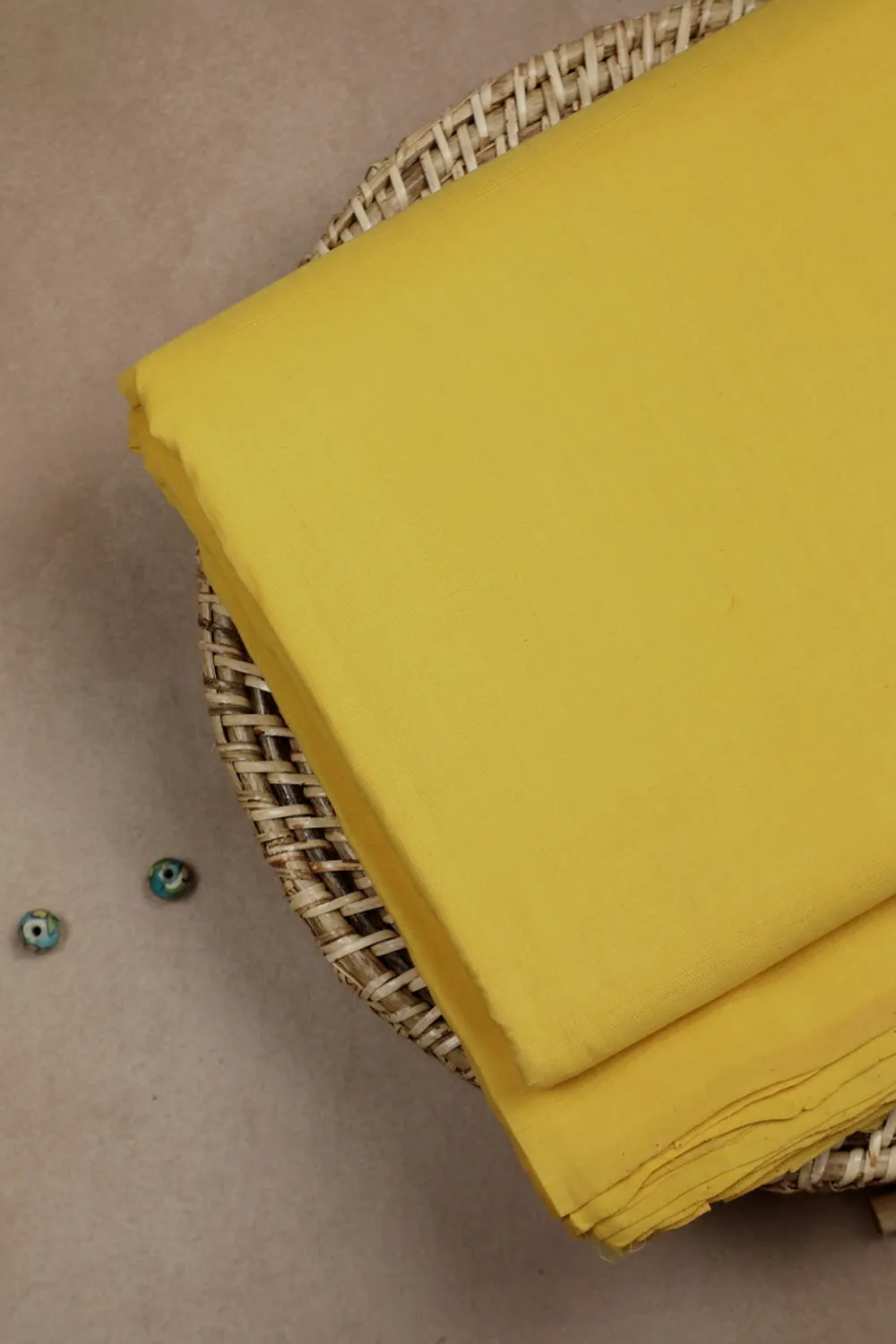Bumblebee Yellow Plain Mangalagiri Cotton Fabric