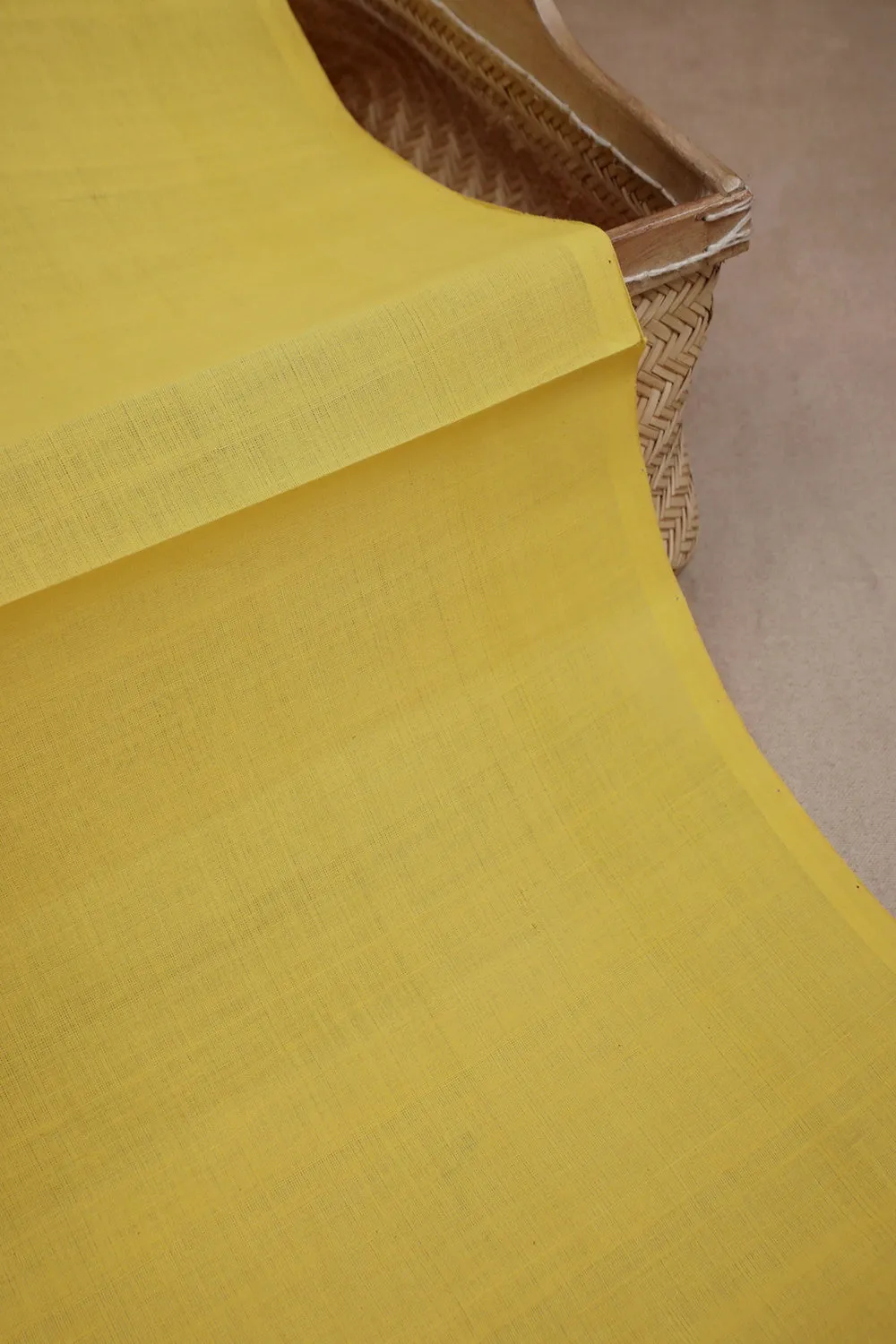 Bumblebee Yellow Plain Mangalagiri Cotton Fabric