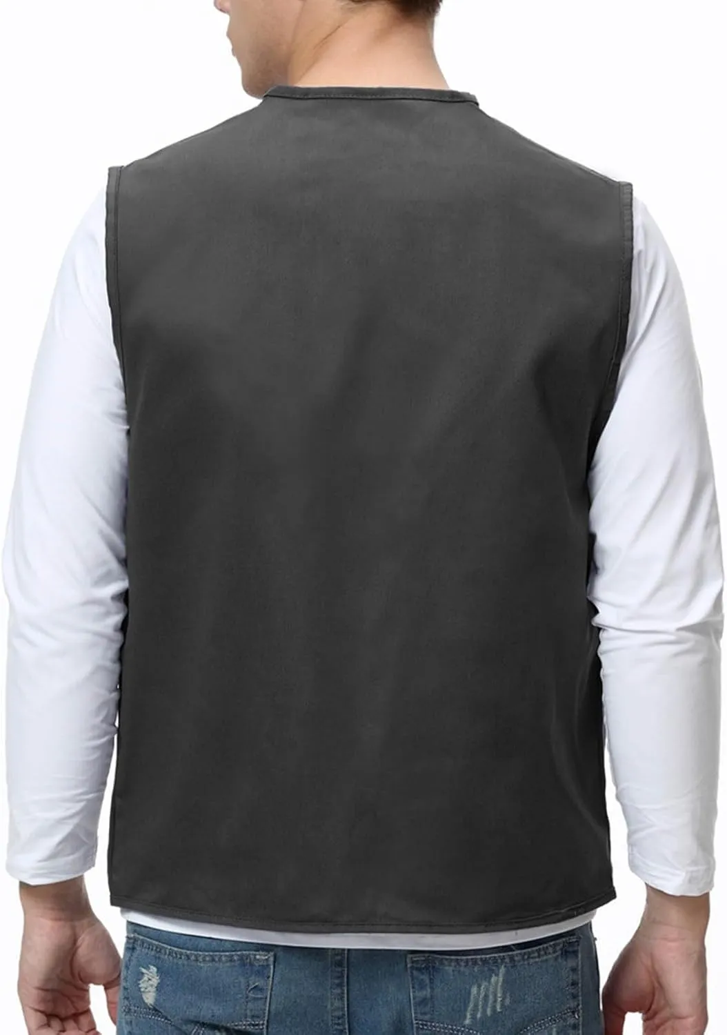 Cargo Vest for Men Utility Fishing Vests Outdoor Summer Lightweight Work Vests Zip Up Sleeveless Vest with Pockets