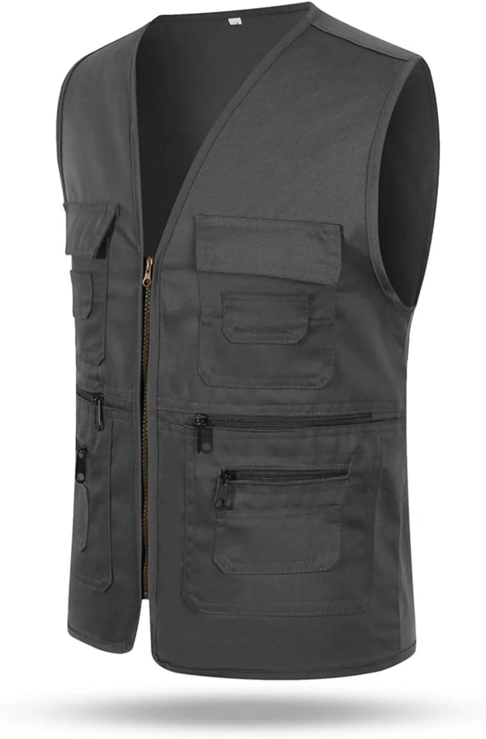 Cargo Vest for Men Utility Fishing Vests Outdoor Summer Lightweight Work Vests Zip Up Sleeveless Vest with Pockets