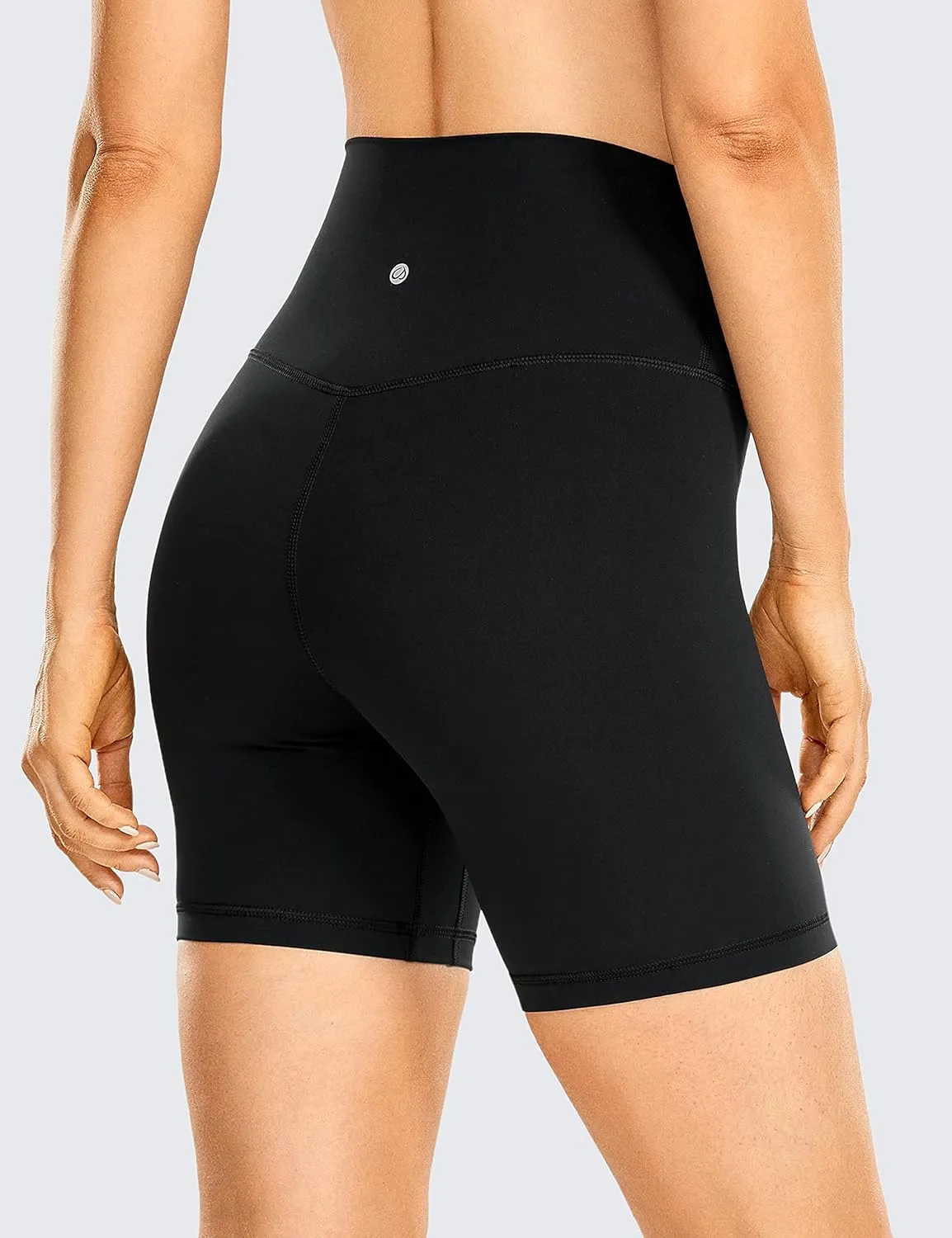 CRZ YOGA Women's Brushed Naked Feeling Biker Shorts 6'' - High Waist Matte Workout Gym Running Spandex