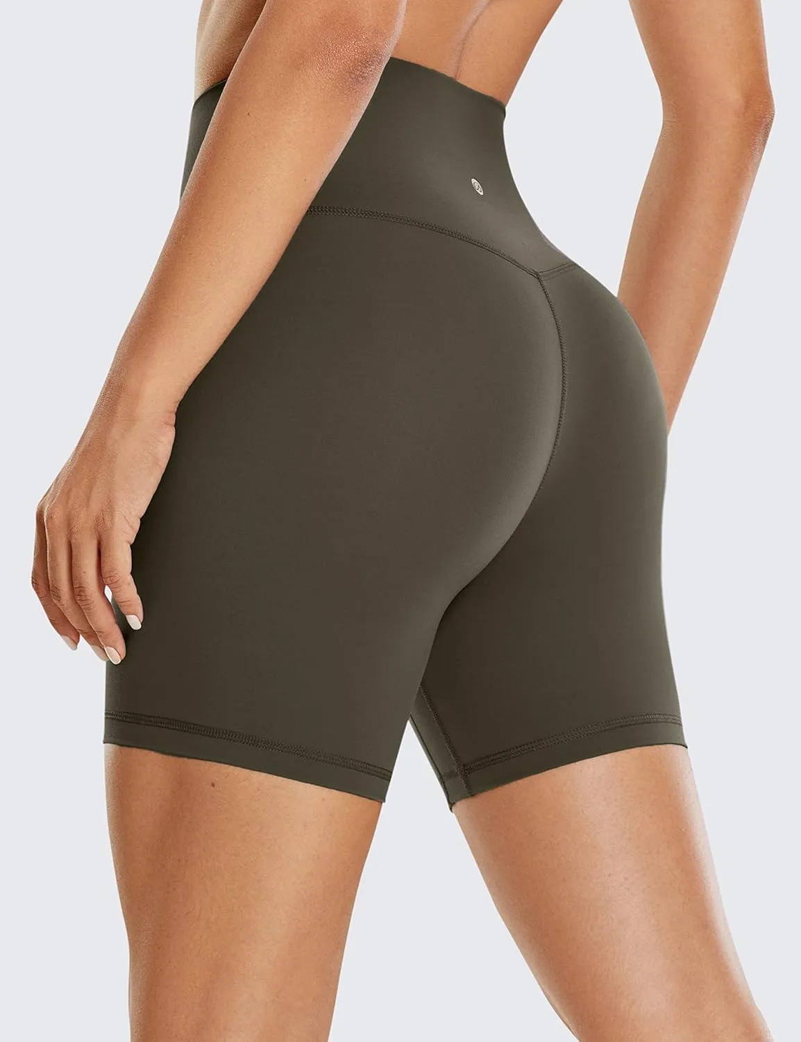 CRZ YOGA Women's Brushed Naked Feeling Biker Shorts 6'' - High Waist Matte Workout Gym Running Spandex