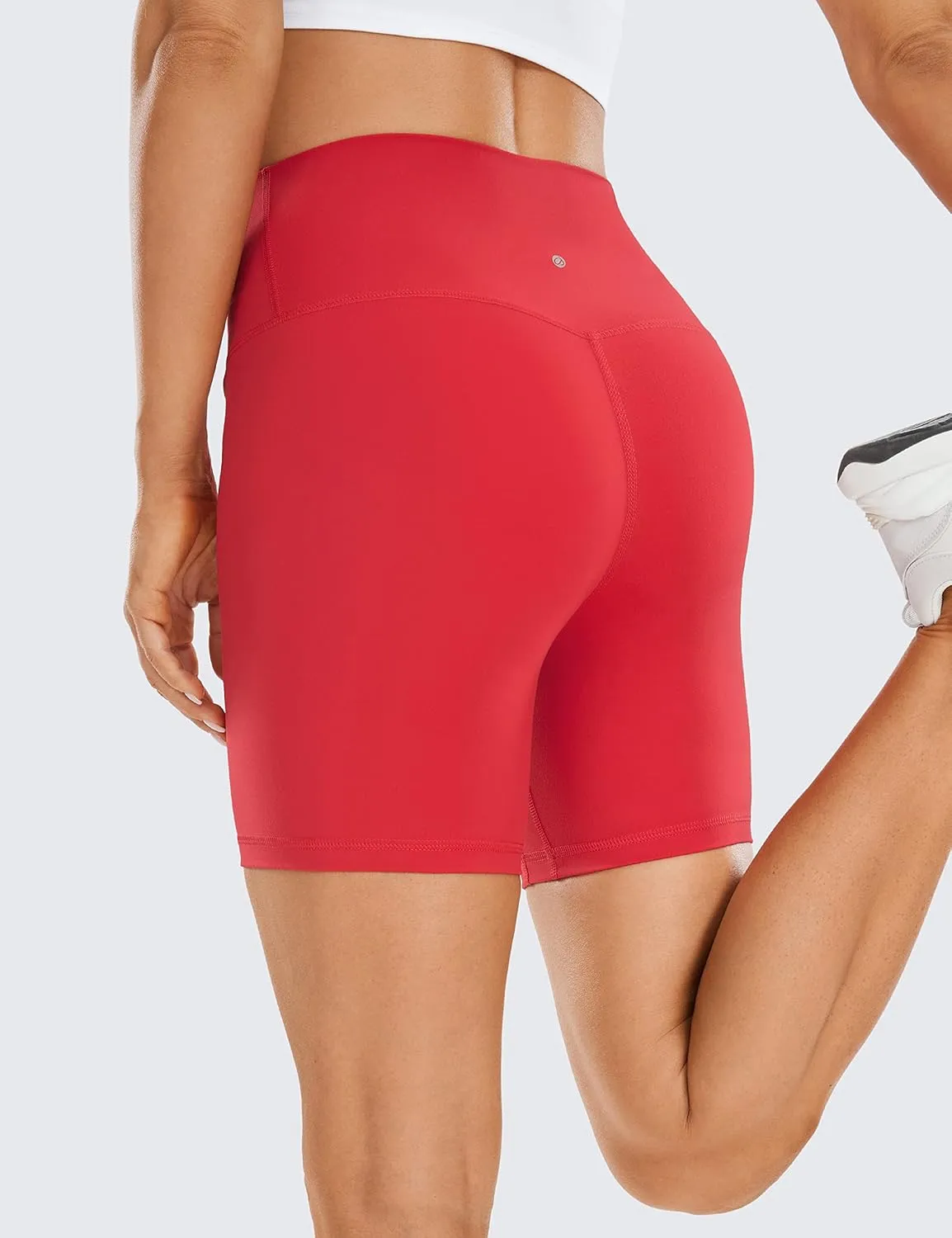 CRZ YOGA Women's Brushed Naked Feeling Biker Shorts 6'' - High Waist Matte Workout Gym Running Spandex
