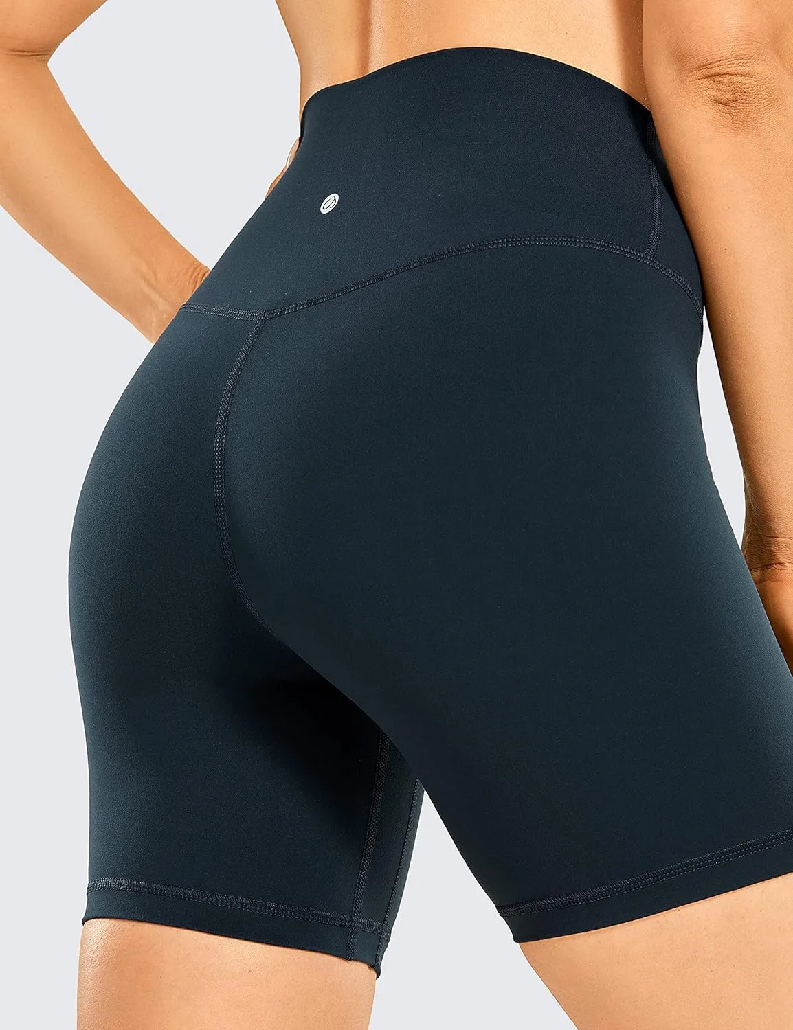 CRZ YOGA Women's Brushed Naked Feeling Biker Shorts 6'' - High Waist Matte Workout Gym Running Spandex