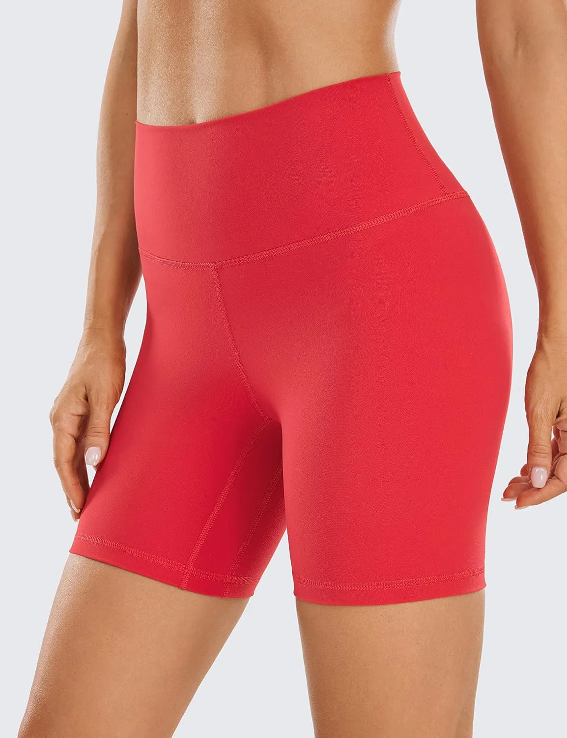 CRZ YOGA Women's Brushed Naked Feeling Biker Shorts 6'' - High Waist Matte Workout Gym Running Spandex