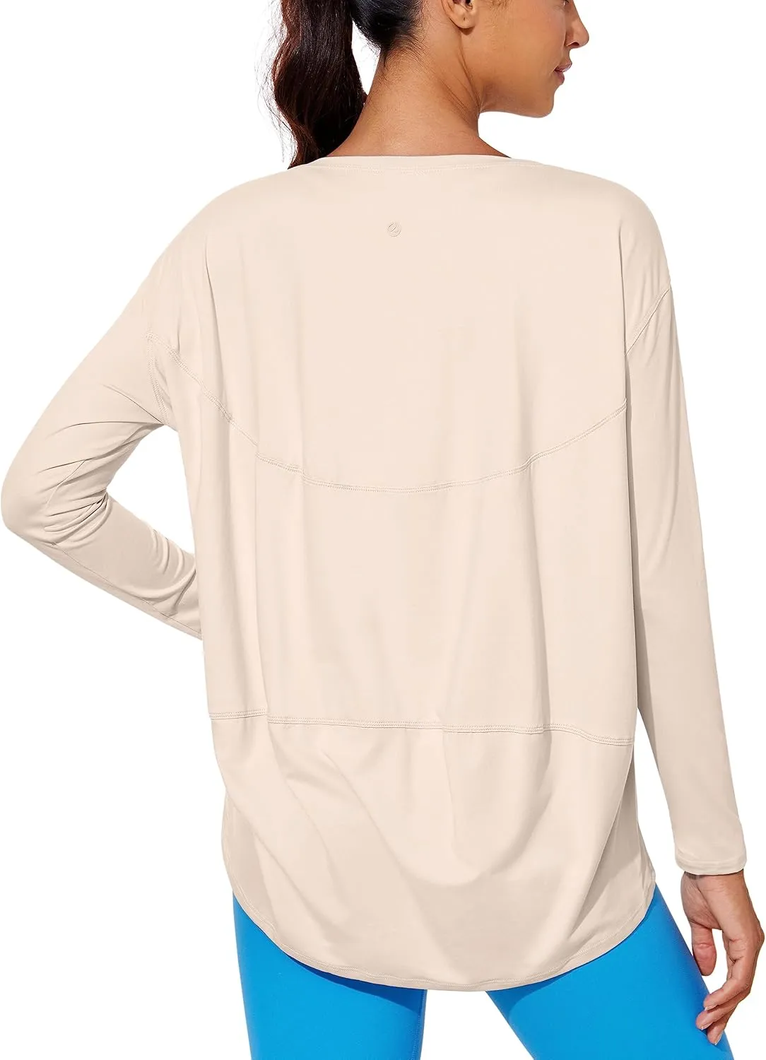 CRZ YOGA Womens UPF 50  Lightweight Long Sleeve Workout Shirts Sun Protection Loose Quick Dry Hiking Tops Outdoor Fishing