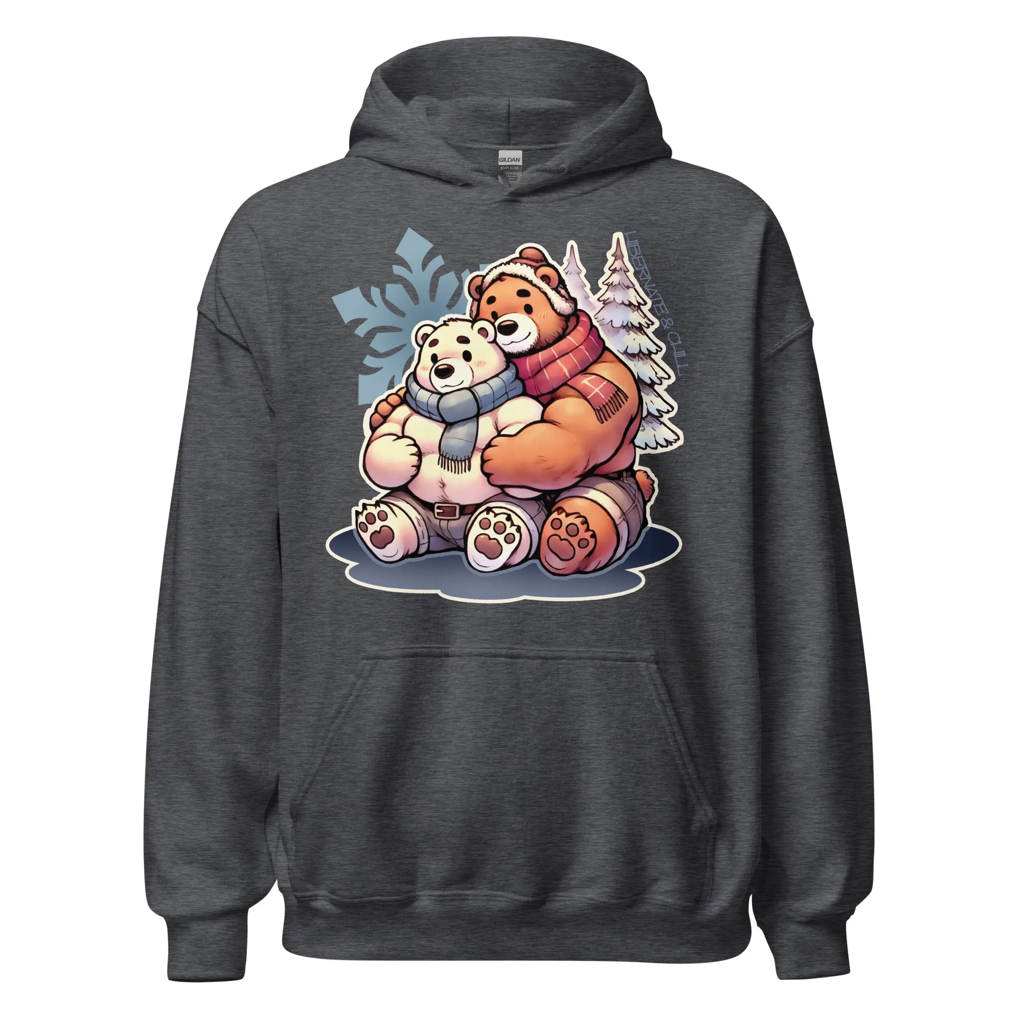 Cuddly Bear Winter Hoodie  Cozy Gay Bear Pride Design for Winter Snuggles