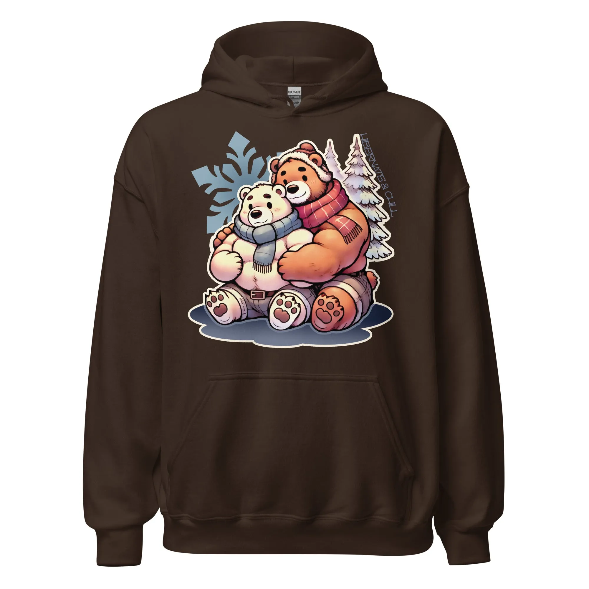 Cuddly Bear Winter Hoodie  Cozy Gay Bear Pride Design for Winter Snuggles