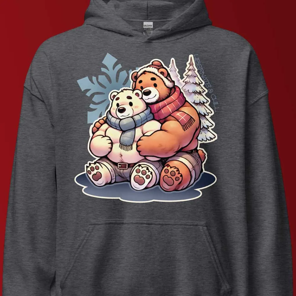 Cuddly Bear Winter Hoodie  Cozy Gay Bear Pride Design for Winter Snuggles