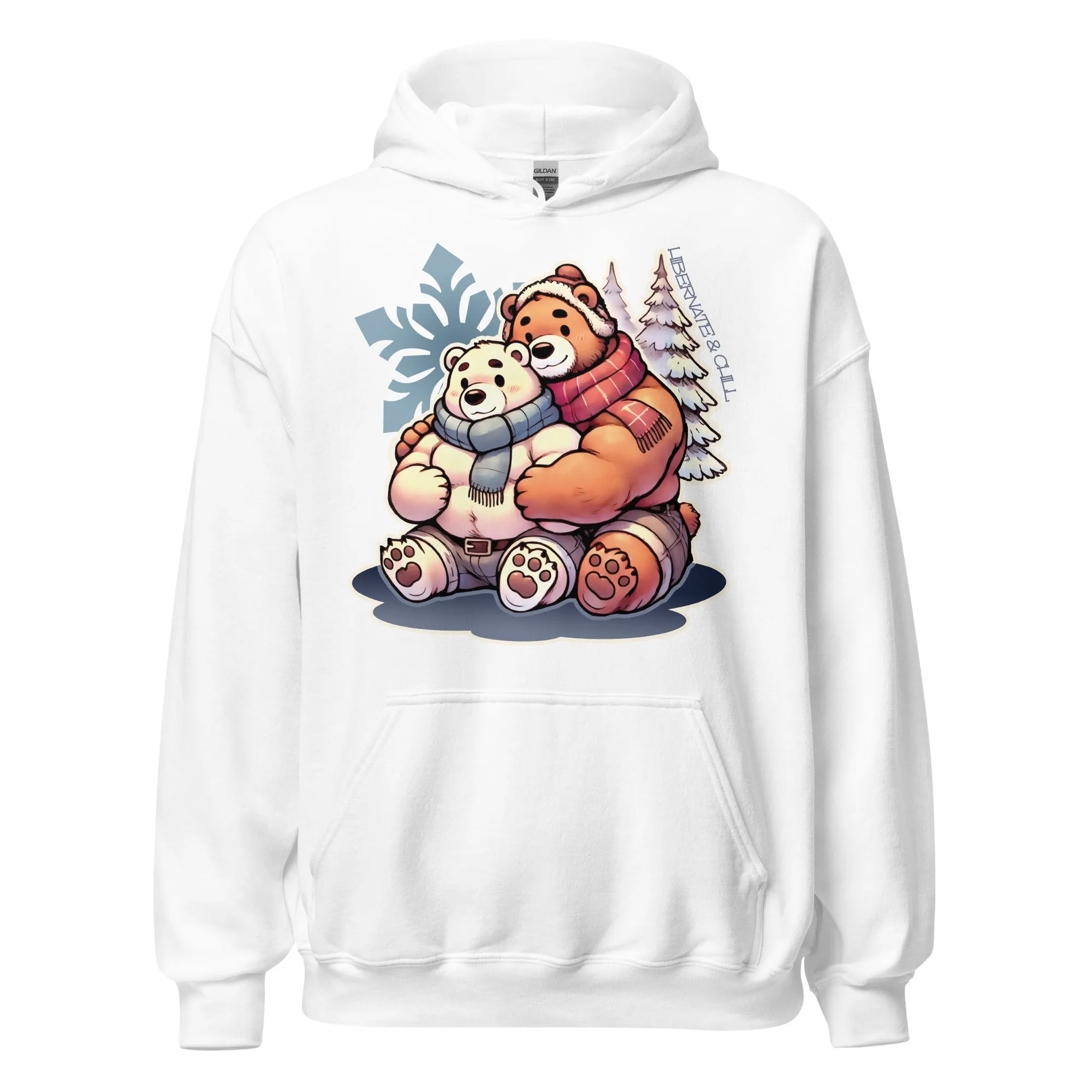Cuddly Bear Winter Hoodie  Cozy Gay Bear Pride Design for Winter Snuggles