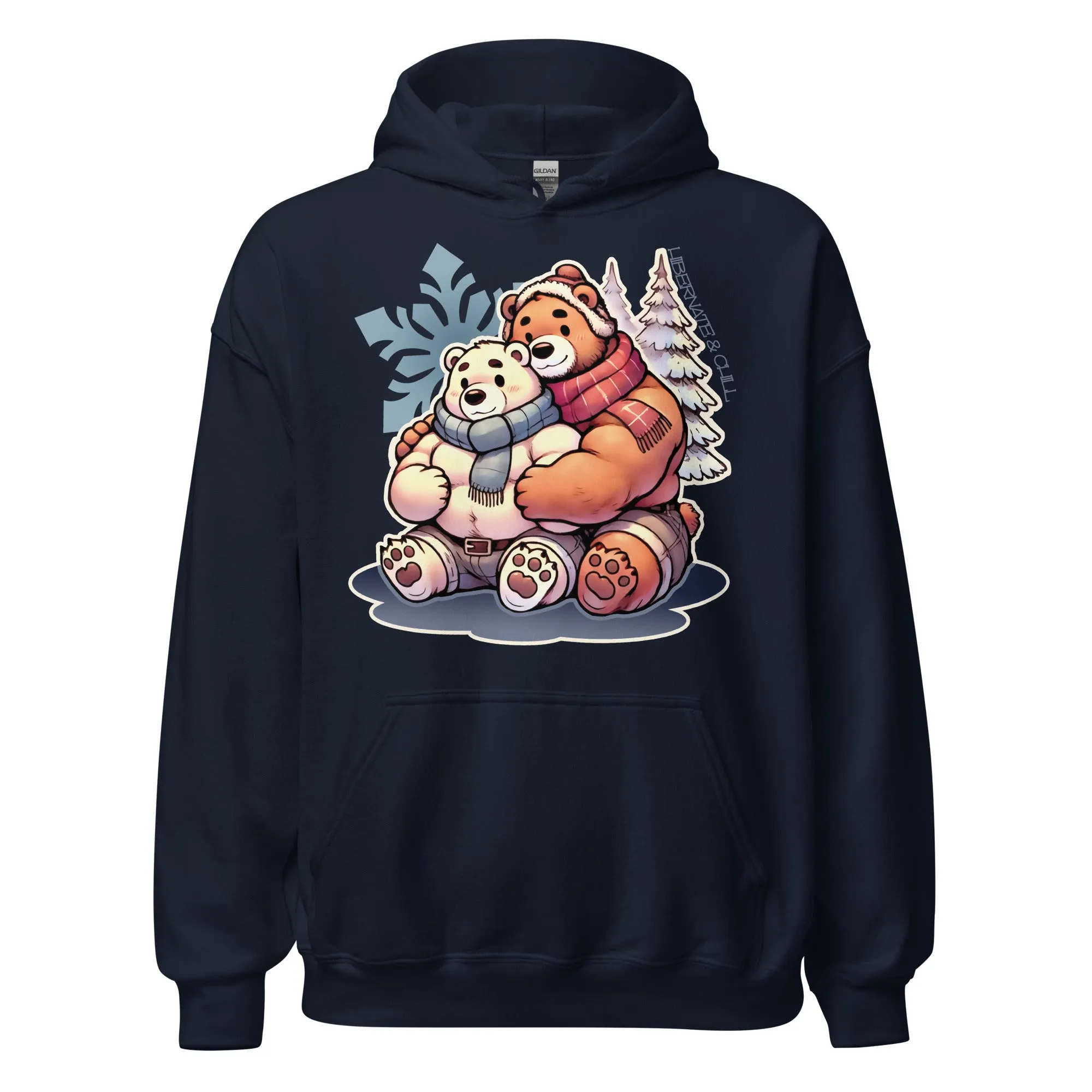 Cuddly Bear Winter Hoodie  Cozy Gay Bear Pride Design for Winter Snuggles