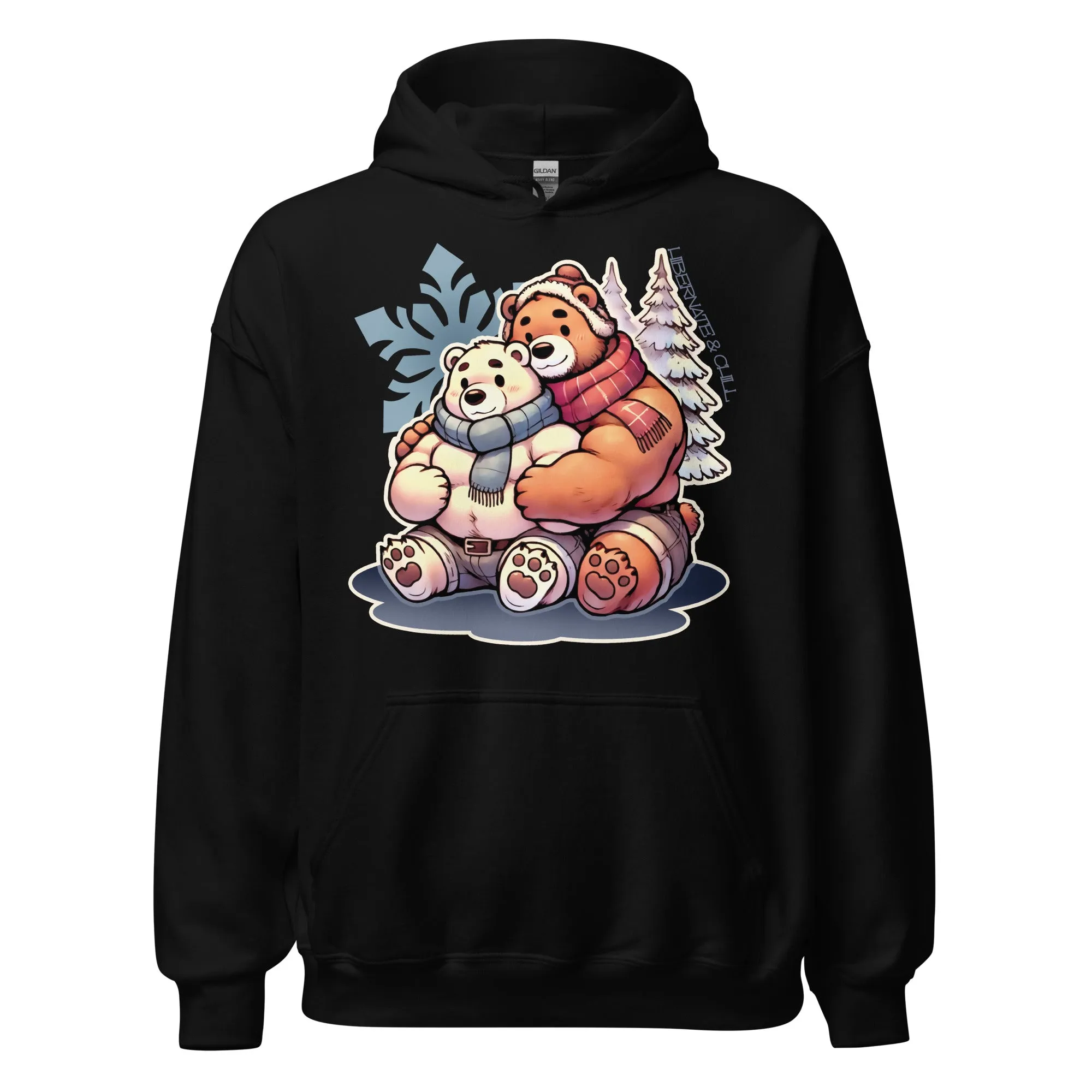 Cuddly Bear Winter Hoodie  Cozy Gay Bear Pride Design for Winter Snuggles