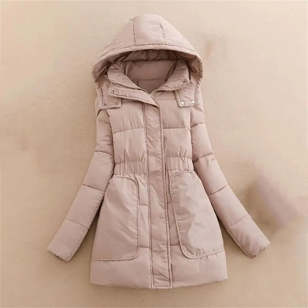 Down Cotton Parkas Coat Womens Jacket Winter Warm Padded Parkas Long Hooded Snow Wear Outwear Puffer Coat