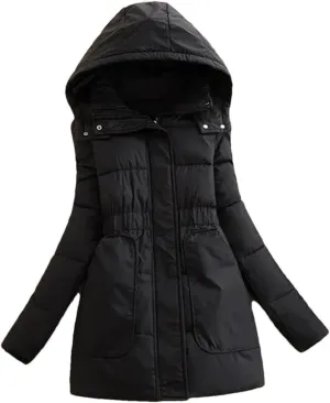 Down Cotton Parkas Coat Womens Jacket Winter Warm Padded Parkas Long Hooded Snow Wear Outwear Puffer Coat