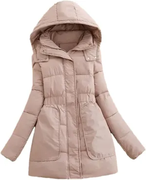 Down Cotton Parkas Coat Womens Jacket Winter Warm Padded Parkas Long Hooded Snow Wear Outwear Puffer Coat