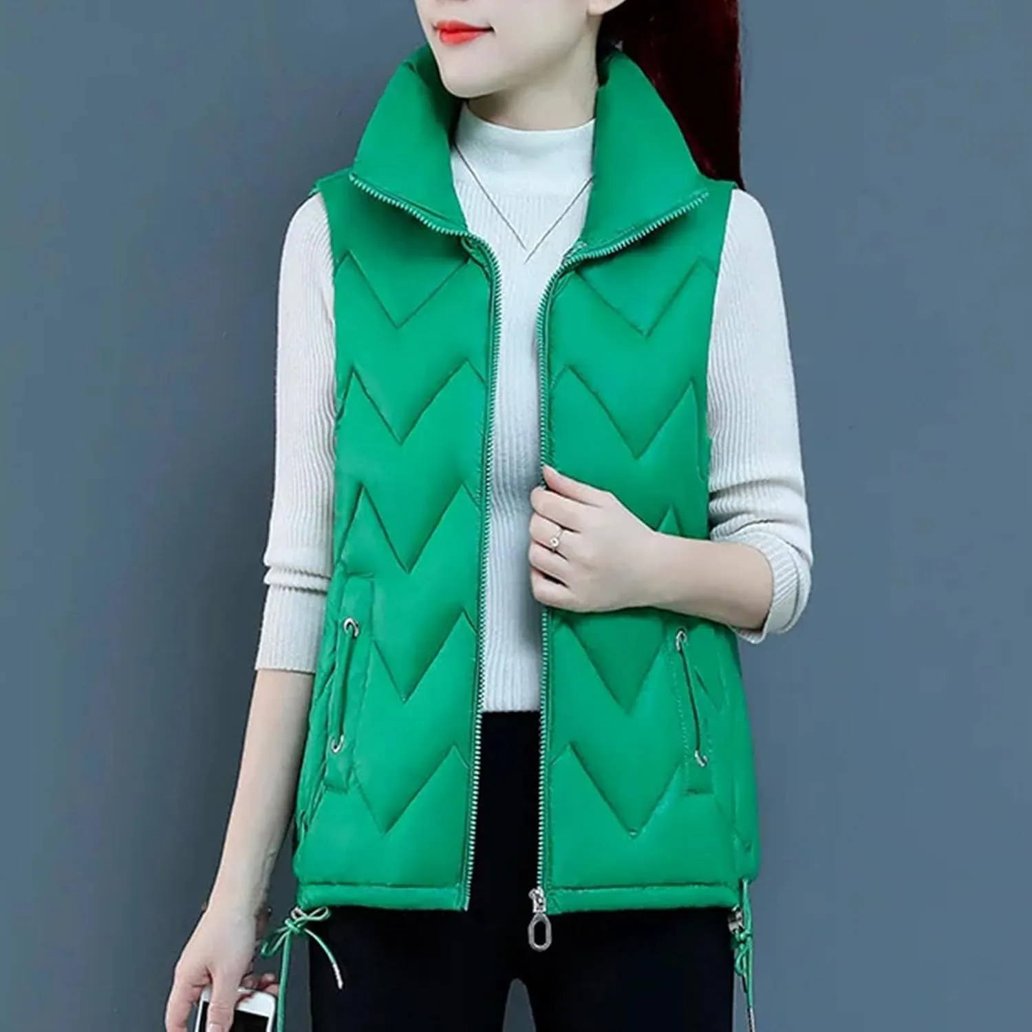 Down Cotton Waistcoat Womens Autumn Winter Parkas Thicken Warm Cotton-Padded Vests Coat Female Sleeveless Jacket Vests