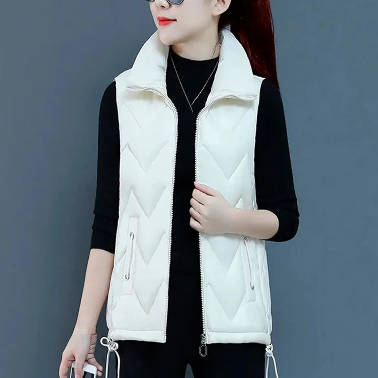 Down Cotton Waistcoat Womens Autumn Winter Parkas Thicken Warm Cotton-Padded Vests Coat Female Sleeveless Jacket Vests