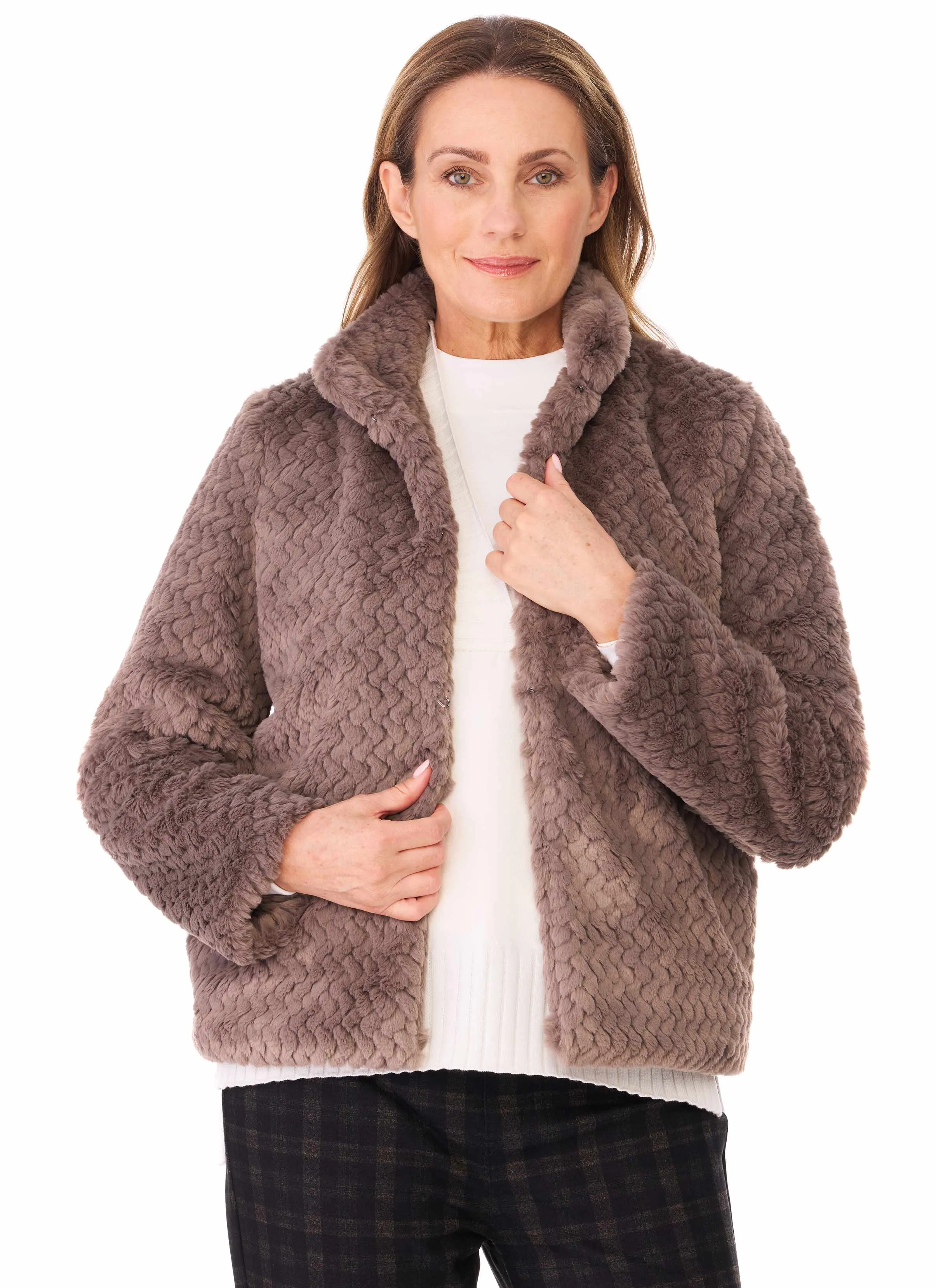 FRANCES LINED FAUX FUR JACKET