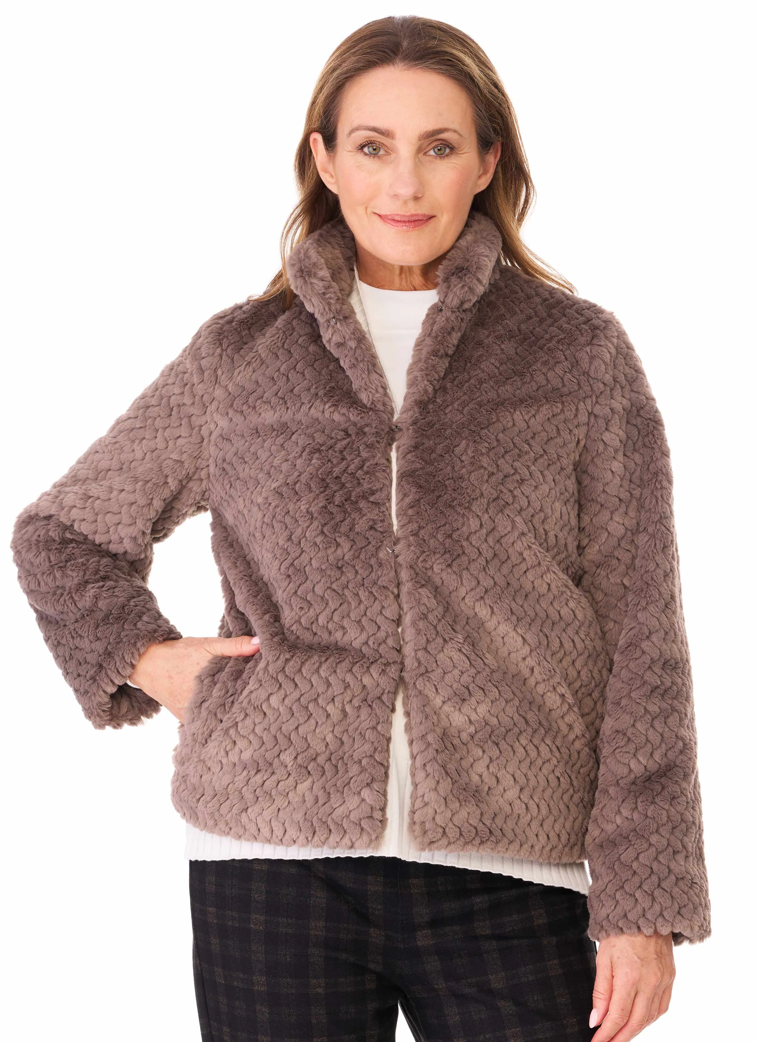 FRANCES LINED FAUX FUR JACKET