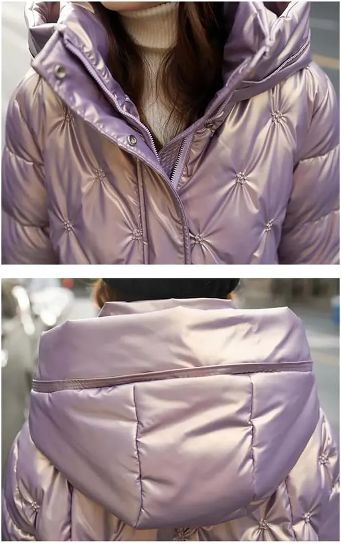 Haitpant Winter Long Cotton-Padded Coat Womens Casual Hooded Parkas Jacket Coat Down Jacket