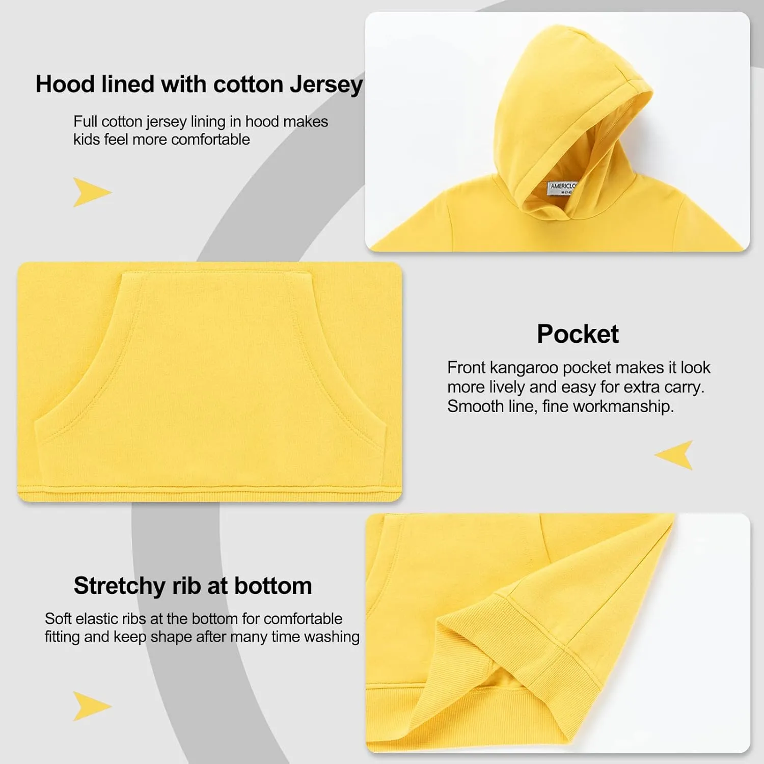 Kids Soft Brushed Fleece Pullover Hoodie Casual Athletic Pockets Hooded Sweatshirt for Boys or Girls 3-12 Years