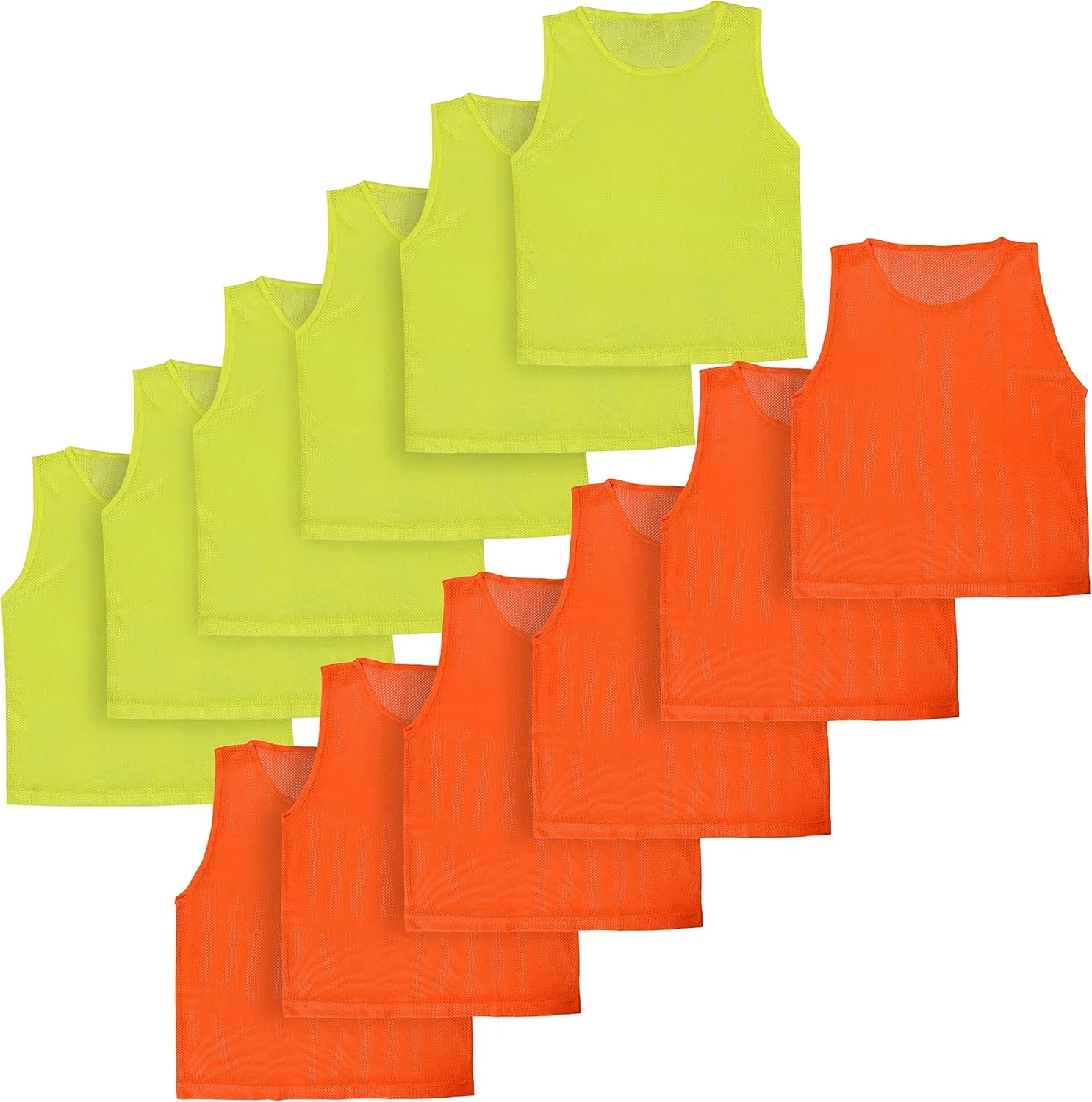 LITEMESH Pinnies (Set of 12/24 Practice Vests) Youth Pinnies, Pennies for Sports Youth, and Scrimmage Vests