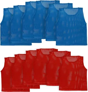 LITEMESH Pinnies (Set of 12/24 Practice Vests) Youth Pinnies, Pennies for Sports Youth, and Scrimmage Vests