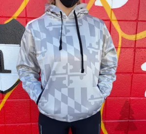 Maryland Flag (White Monochrome) / Hoodie